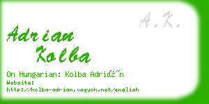 adrian kolba business card